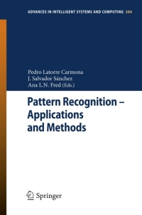 表紙画像: Pattern Recognition - Applications and Methods 9783642365294