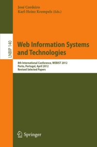 Cover image: Web Information Systems and Technologies 9783642366079