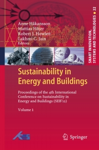 Cover image: Sustainability in Energy and Buildings 9783642366444