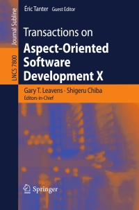 Omslagafbeelding: Transactions on Aspect-Oriented Software Development X 9783642369636