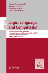 Cover image: Logic, Language, and Computation 9783642369759