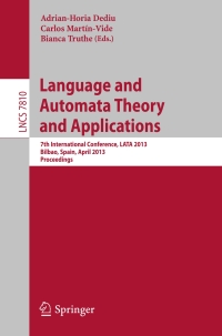 Immagine di copertina: Language and Automata Theory and Applications 9783642370632