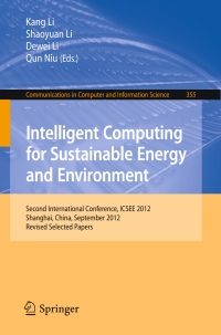 Cover image: Intelligent Computing for Sustainable Energy and Environment 9783642371042