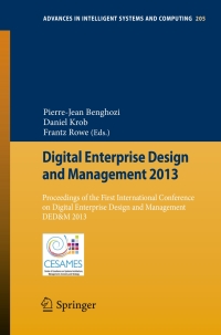 Cover image: Digital Enterprise Design and Management 2013 9783642373169
