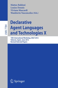Omslagafbeelding: Declarative Agent Languages and Technologies X 9783642378898