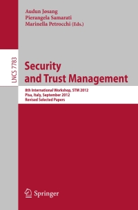 Cover image: Security and Trust Management 9783642380037