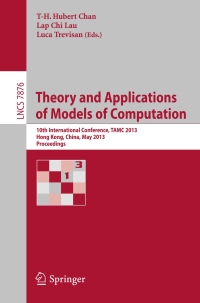 Omslagafbeelding: Theory and Applications of Models of Computation 9783642382352