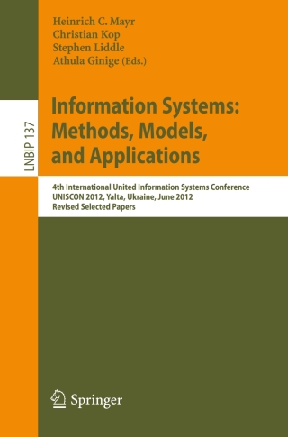 Imagen de portada: Information Systems: Methods, Models, and Applications 9783642383694