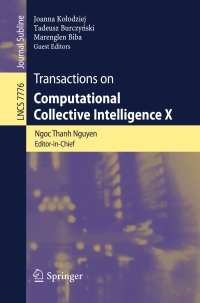 Cover image: Transactions on Computational Collective Intelligence X 9783642384950