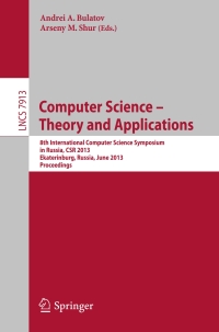 صورة الغلاف: Computer Science - Theory and Applications 9783642385353