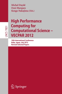 Cover image: High Performance Computing for Computational Science - VECPAR 2012 9783642387173
