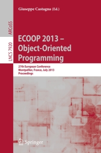 Cover image: ECOOP 2013 -- Object-Oriented Programming 9783642390371