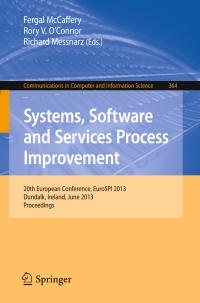 صورة الغلاف: Systems, Software and Services Process Improvement 9783642391781
