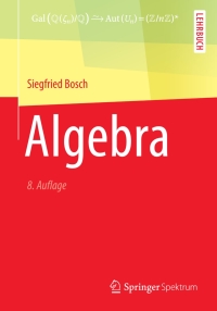 Cover image: Algebra 8th edition 9783642395666
