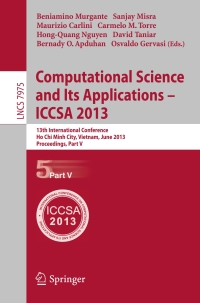 Cover image: Computational Science and Its Applications -- ICCSA 2013 9783642396397