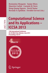 Cover image: Computational Science and Its Applications -- ICCSA 2013 9783642396489