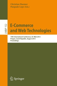Cover image: E-Commerce, and Web Technologies 9783642398773