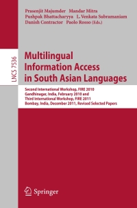 Immagine di copertina: Multi-lingual Information Access in South Asian Languages 9783642400865