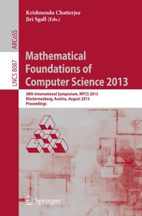 Immagine di copertina: Mathematical Foundations of Computer Science 2013 9783642403125