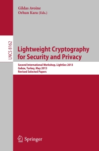 Imagen de portada: Lightweight Cryptography for Security and Privacy 9783642403910