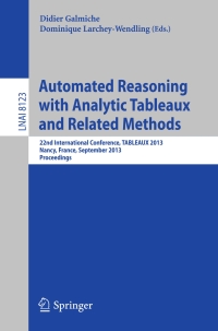 Omslagafbeelding: Automated Reasoning with Analytic Tableaux and Related Methods 9783642405365