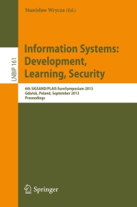 Cover image: Information Systems: Development, Learning, Security 9783642408540