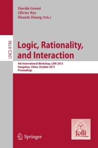 Imagen de portada: Logic, Rationality, and Interaction 9783642409479