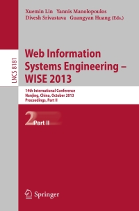 Immagine di copertina: Web Information Systems Engineering -- WISE 2013 9783642411533
