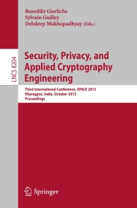 表紙画像: Security, Privacy, and Applied Cryptography Engineering 9783642412233