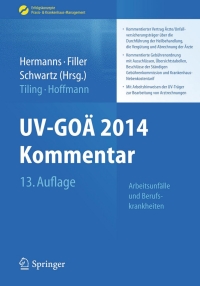 Titelbild: UV-GOÄ 2014 Kommentar 13th edition 9783642413551