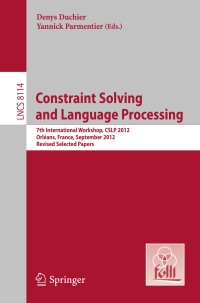 Omslagafbeelding: Constraint Solving and Language Processing 9783642415777