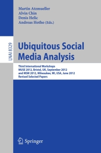 Cover image: Ubiquitous Social Media Analysis 9783642453915