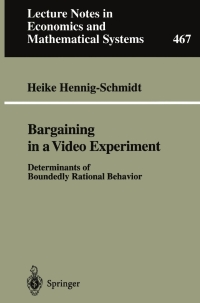 Cover image: Bargaining in a Video Experiment 9783540654155