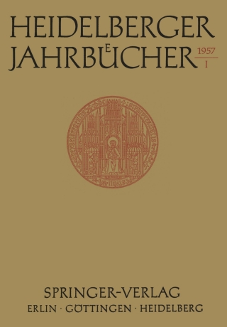 Imagen de portada: Heidelberger Jahrbücher 9783540021797
