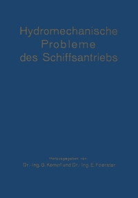 Cover image: Hydromechanische Probleme des Schiffsantriebs 9783642472060