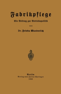 Cover image: Fabrikpflege 9783642473265