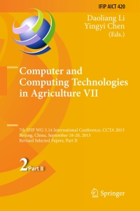 Imagen de portada: Computer and Computing Technologies in Agriculture VII 9783642543401