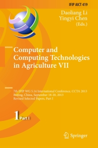 Imagen de portada: Computer and Computing Technologies in Agriculture VII 9783642543432