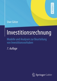 Cover image: Investitionsrechnung 7th edition 9783642546211