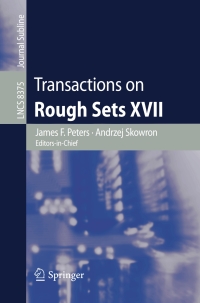 表紙画像: Transactions on Rough Sets XVII 9783642547553