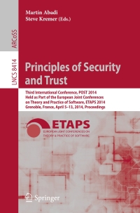 Cover image: Principles of Security and Trust 9783642547911