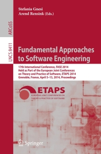 Cover image: Fundamental Approaches to Software Engineering 9783642548031