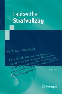 Imagen de portada: Strafvollzug 7th edition 9783642548185