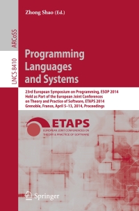 Cover image: Programming Languages and Systems 9783642548321