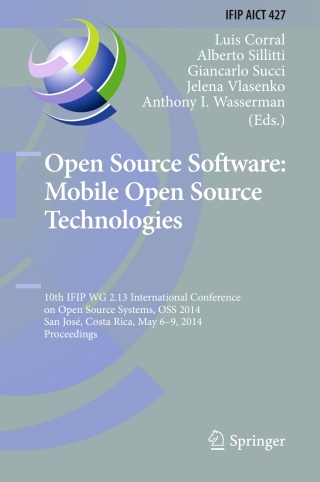 Cover image: Open Source Software: Mobile Open Source Technologies 9783642551277