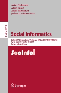 表紙画像: Social Informatics 9783642552847