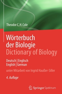 صورة الغلاف: Wörterbuch der Biologie Dictionary of Biology 4th edition 9783642553271