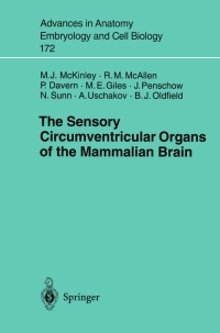 Imagen de portada: The Sensory Circumventricular Organs of the Mammalian Brain 9783540004196