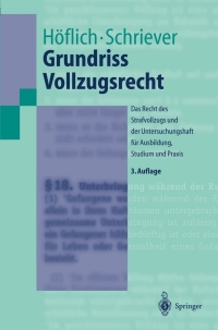 表紙画像: Grundriss Vollzugsrecht 3rd edition 9783540001263