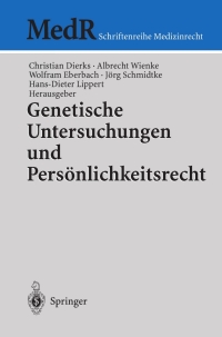Cover image: Genetische Untersuchungen und Persönlichkeitsrecht 1st edition 9783540003298